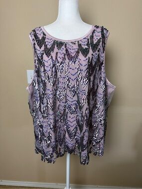 Torrid Lavender Sequin Sleeveless Tank Top Size 4